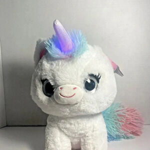 WowWee Ploosh Glowcorn Interactive Plush with Light-Up Horn 11 inch